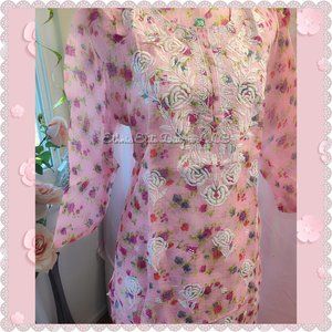 Handmade Pink Chikankari Kurti With Matching Lining - Printed Kurta For Women's